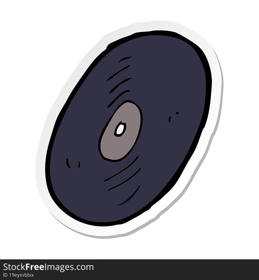 sticker of a cartoon vinyl record