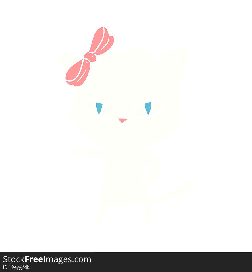 cute flat color style cartoon cat giving thumbs up symbol