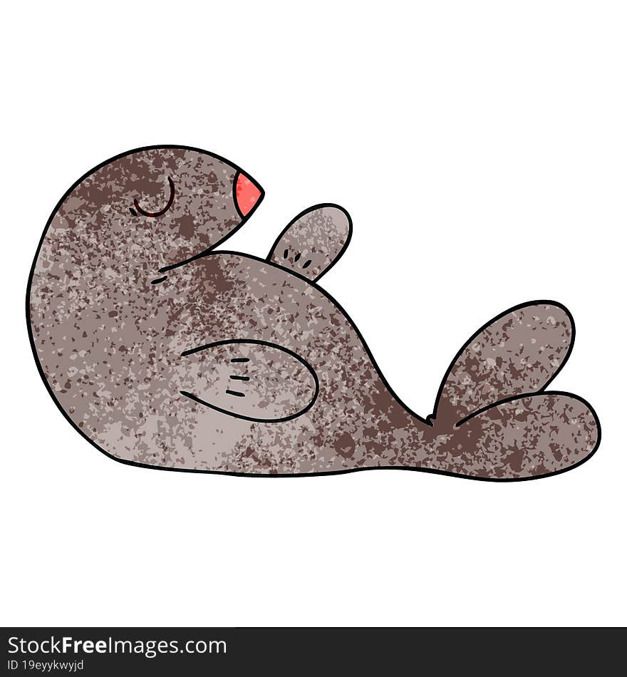 quirky hand drawn cartoon seal