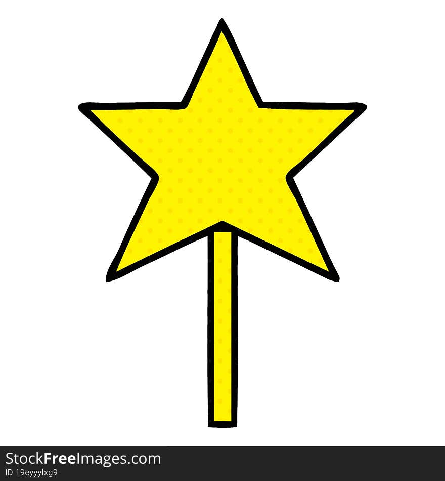 comic book style cartoon star wand