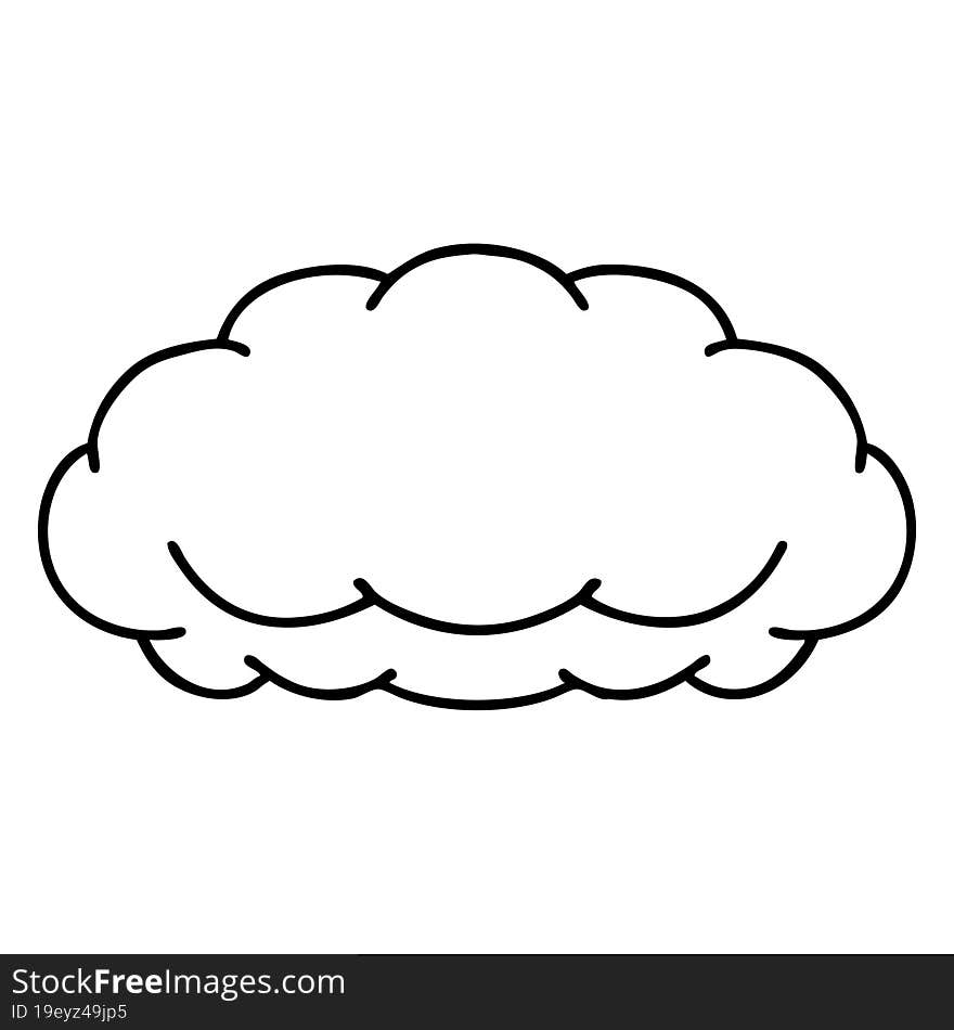 tattoo in black line style of a grey cloud. tattoo in black line style of a grey cloud