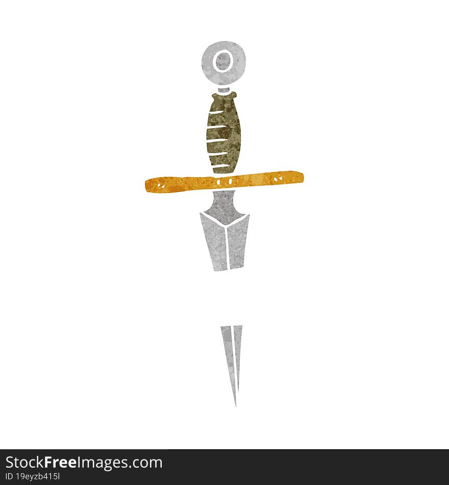 Retro Cartoon Dagger Tattoo Symbol