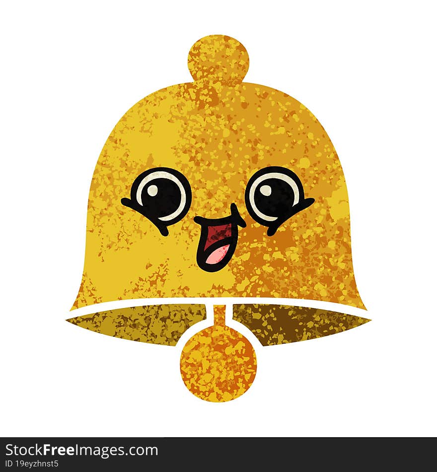 retro illustration style cartoon of a bell