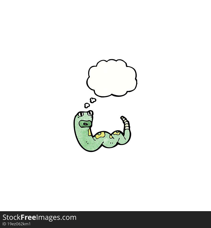 cartoon snake with thought bubble