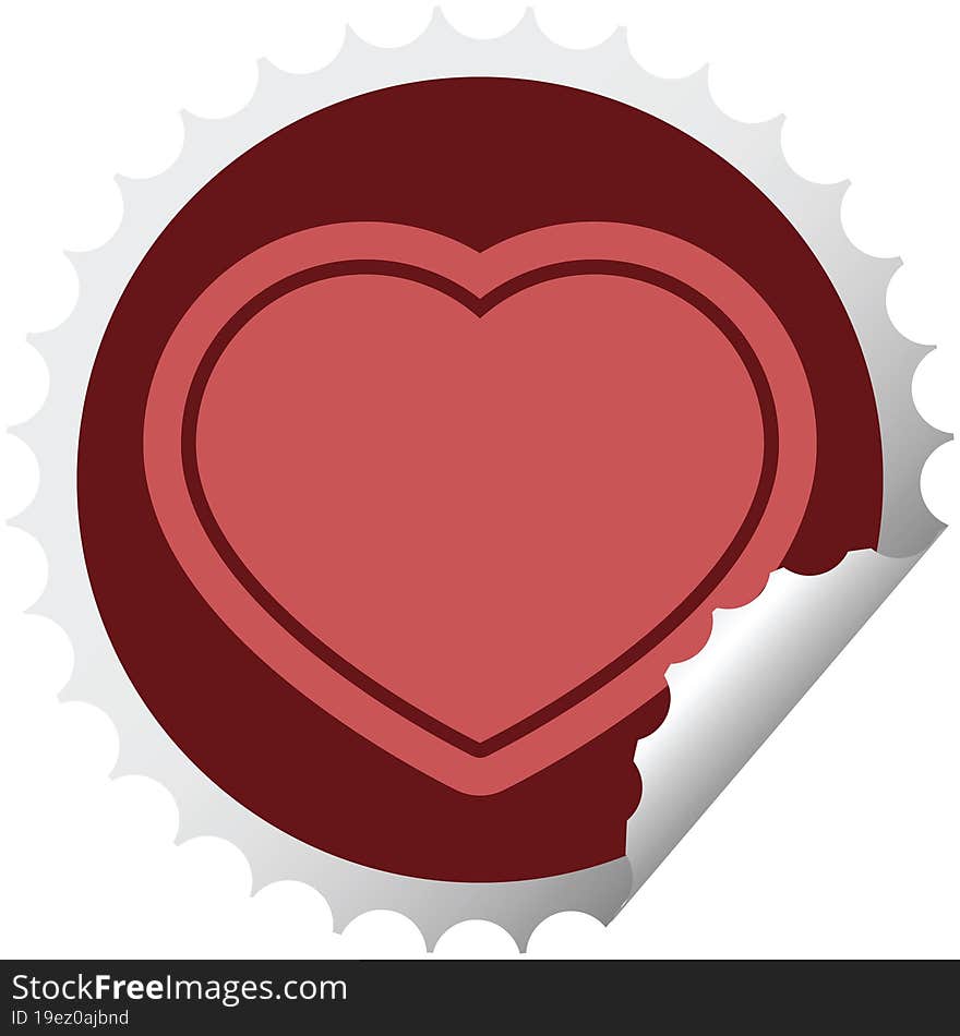 heart symbol round sticker stamp