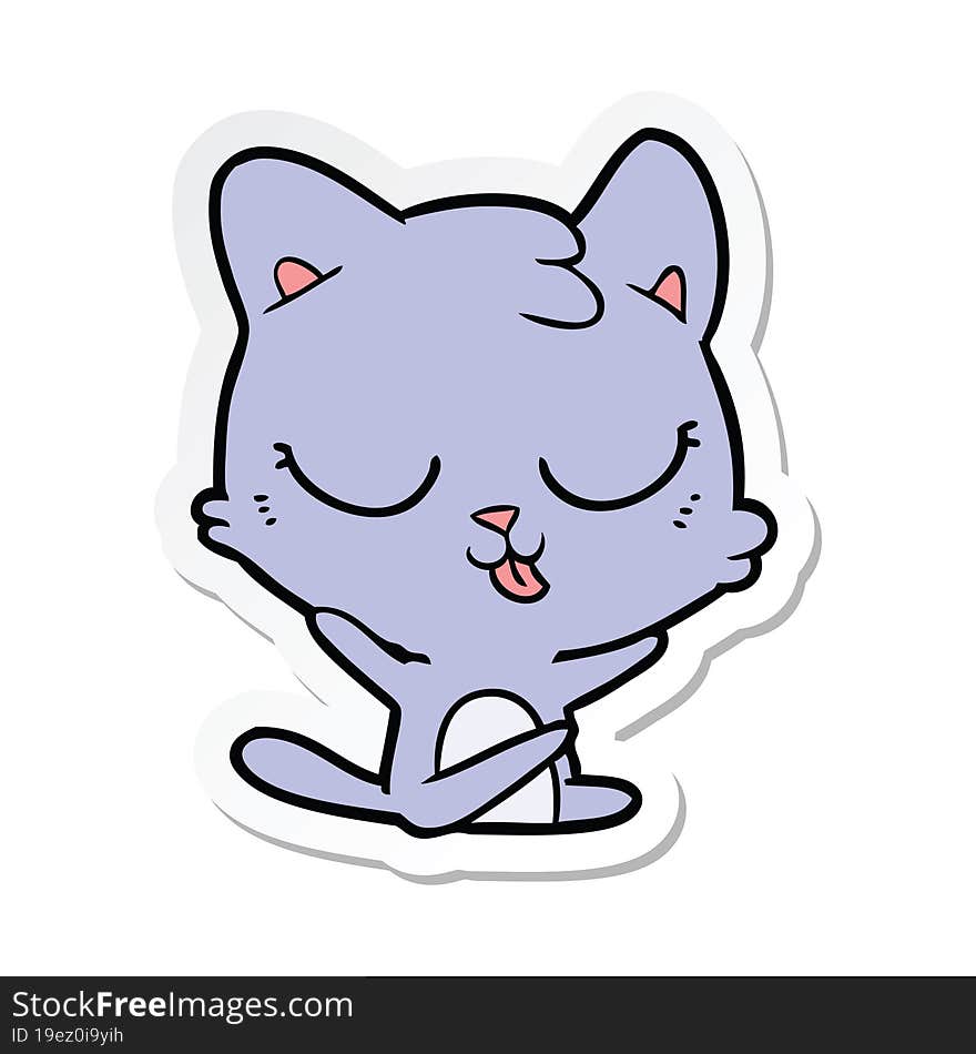 Sticker Of A Cartoon Cat