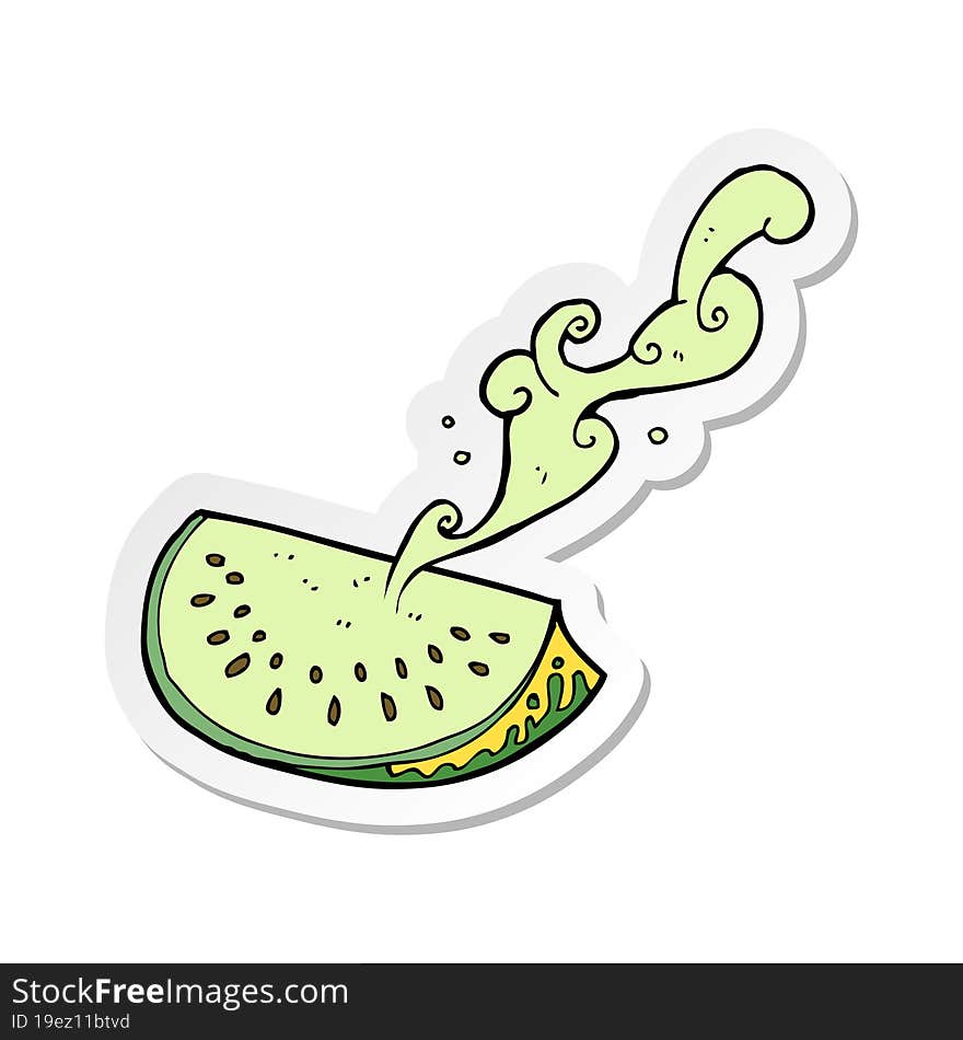 sticker of a cartoon melon