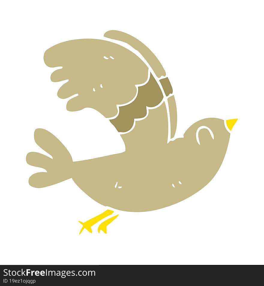 flat color illustration of bird. flat color illustration of bird