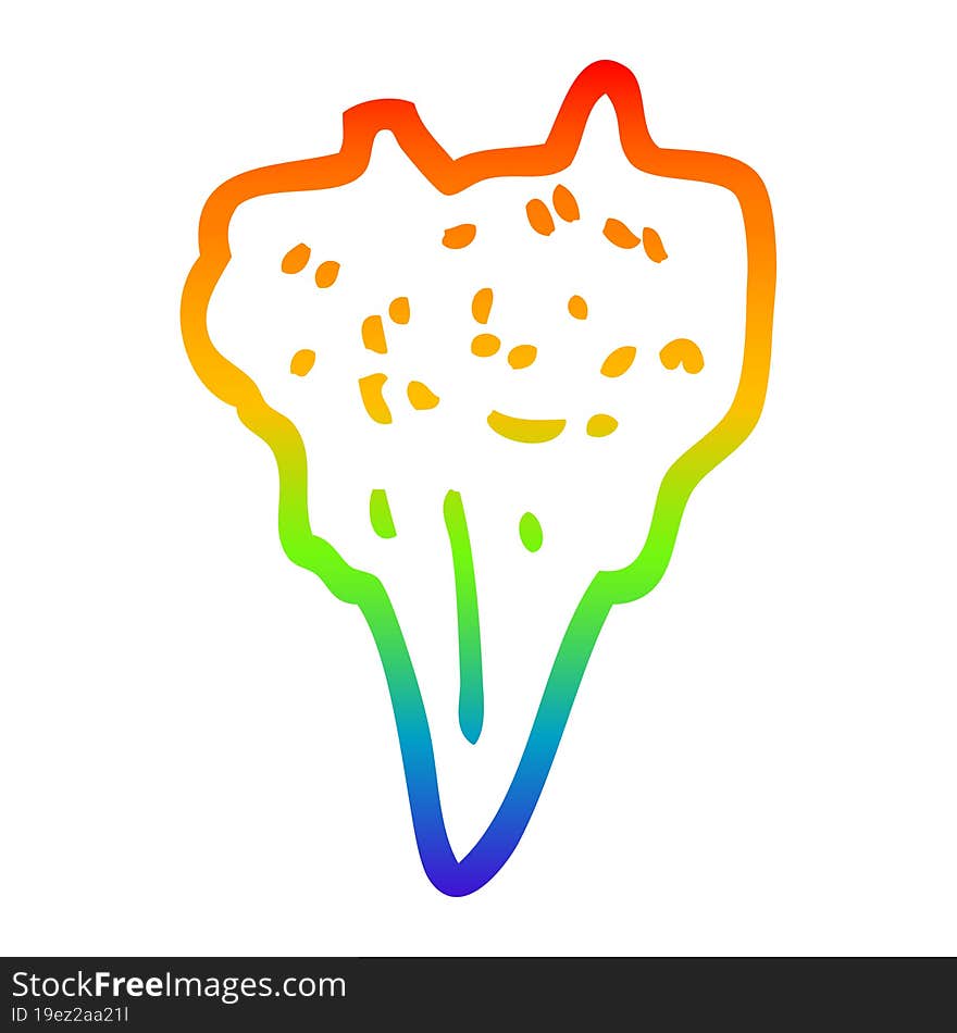 rainbow gradient line drawing cartoon dog tooth