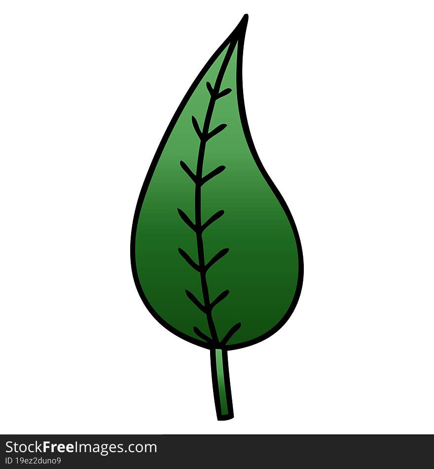 gradient shaded cartoon of a green leaf