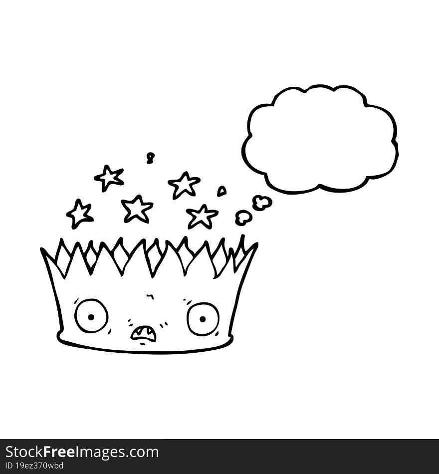 thought bubble cartoon magic crown