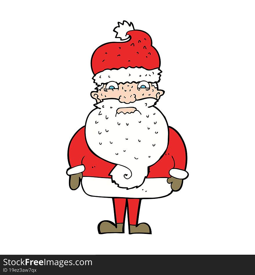 cartoon grumpy santa claus