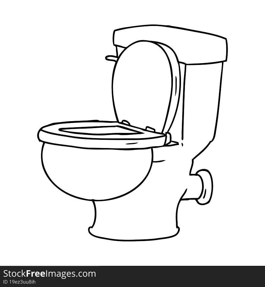 line drawing doodle of a bathroom toilet