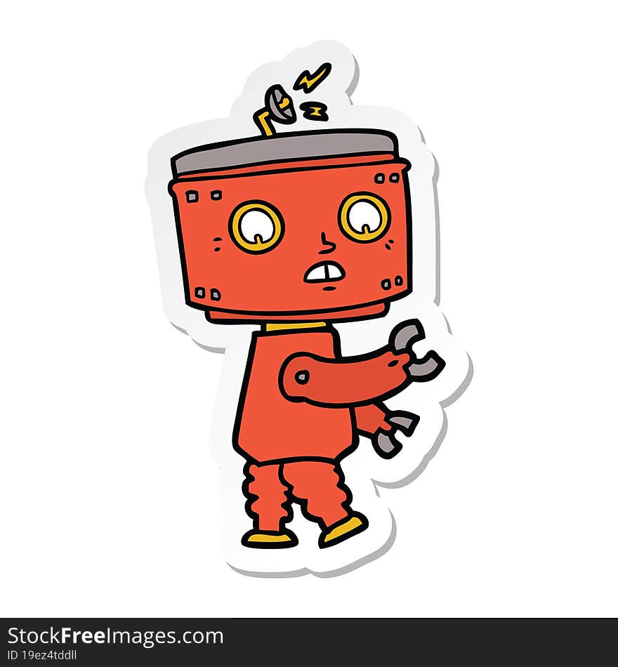 sticker of a cartoon robot