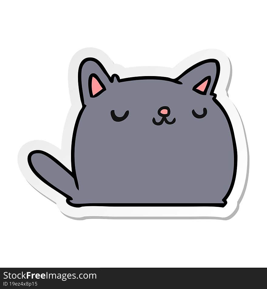 Sticker Cartoon Of Cute Kawaii Cat