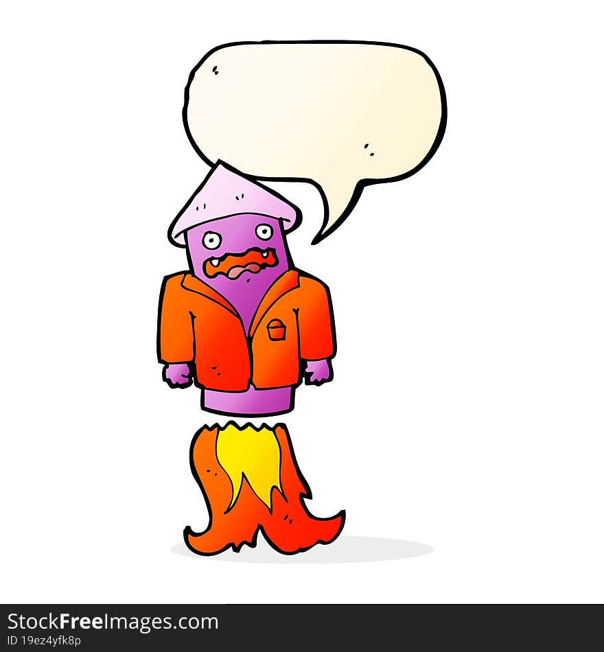 cartoon firework in business suit with speech bubble