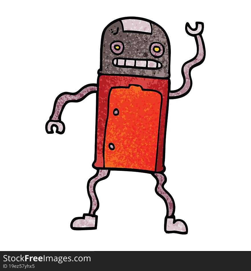 cartoon doodle robot