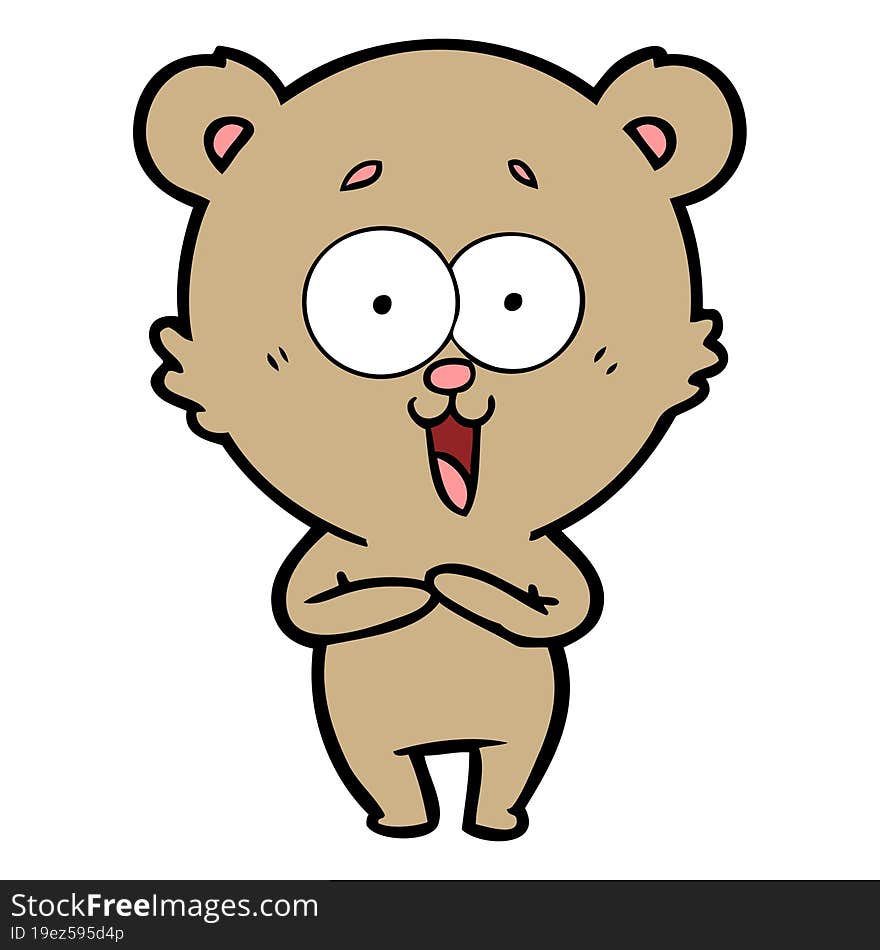 laughing teddy  bear cartoon. laughing teddy  bear cartoon