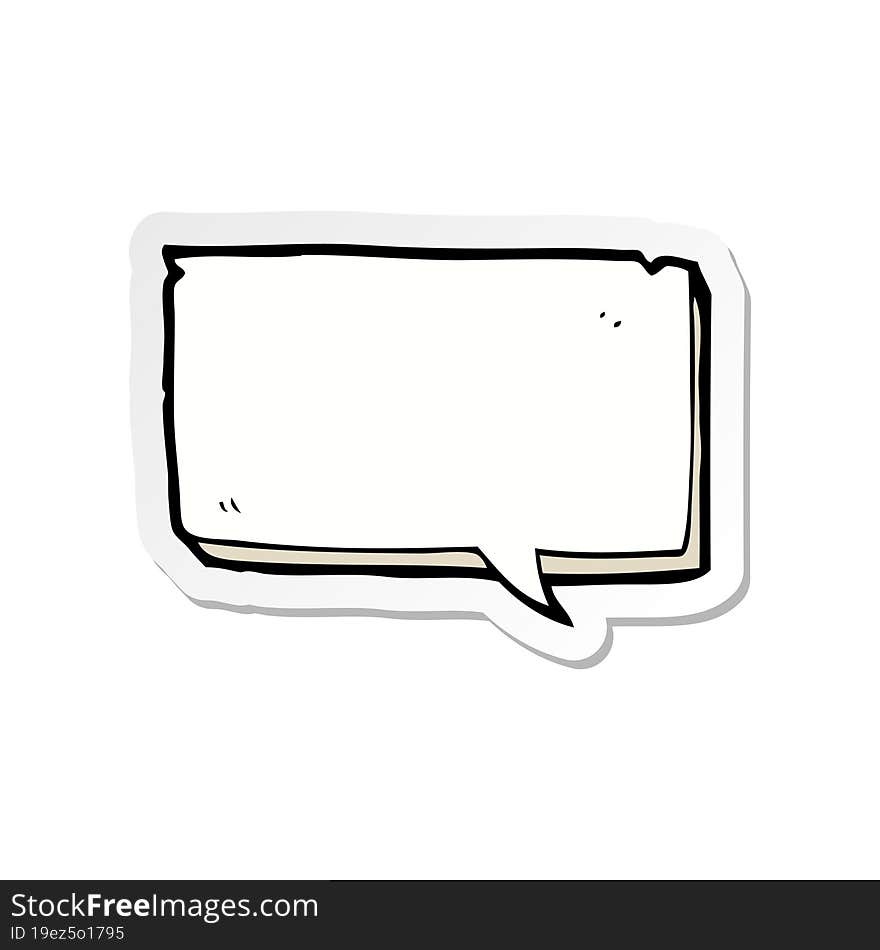 sticker of a cartoon speech bubble