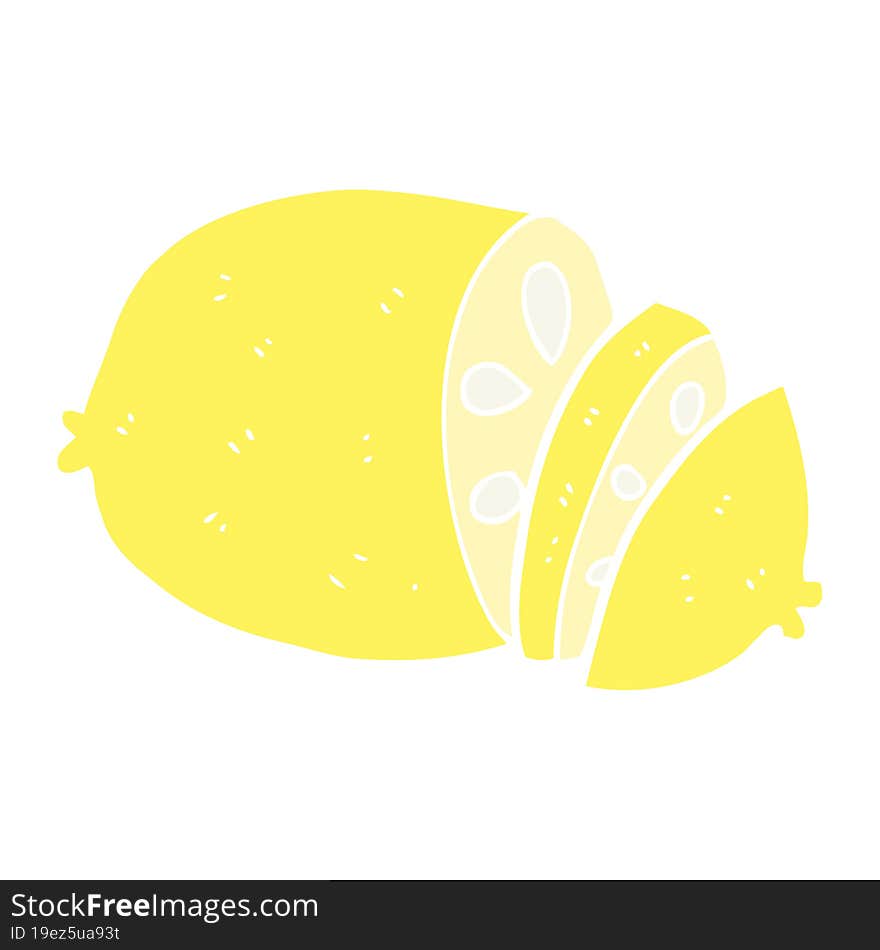 flat color style cartoon sliced lemon