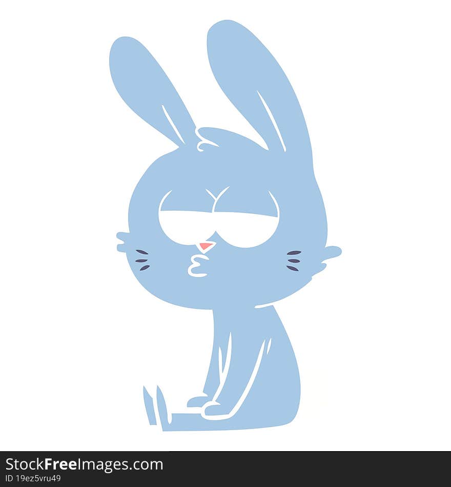 Cute Flat Color Style Cartoon Rabbit