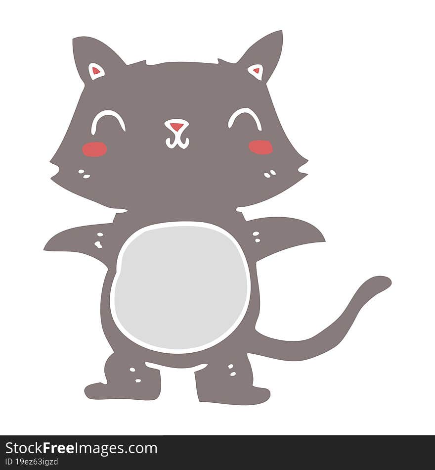 flat color style cartoon cat