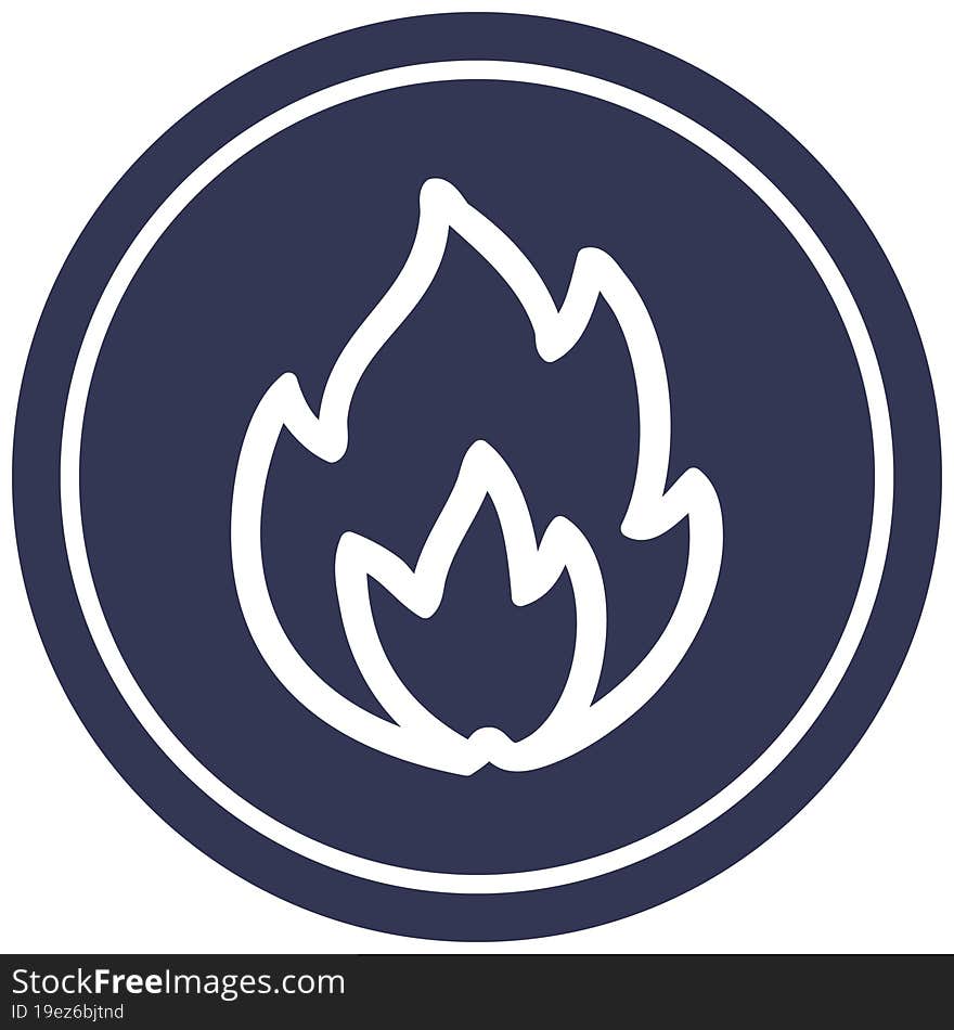 simple flame circular icon