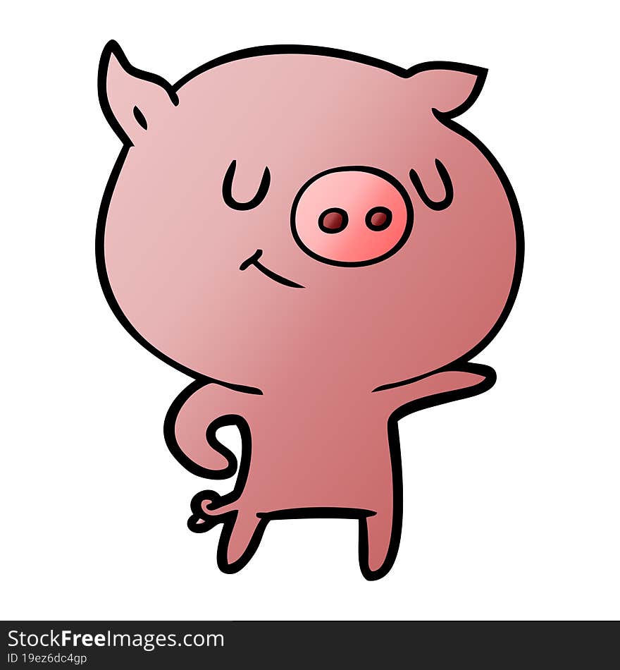 happy cartoon pig. happy cartoon pig