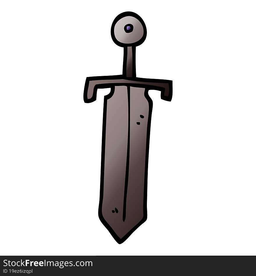 cartoon doodle old sword