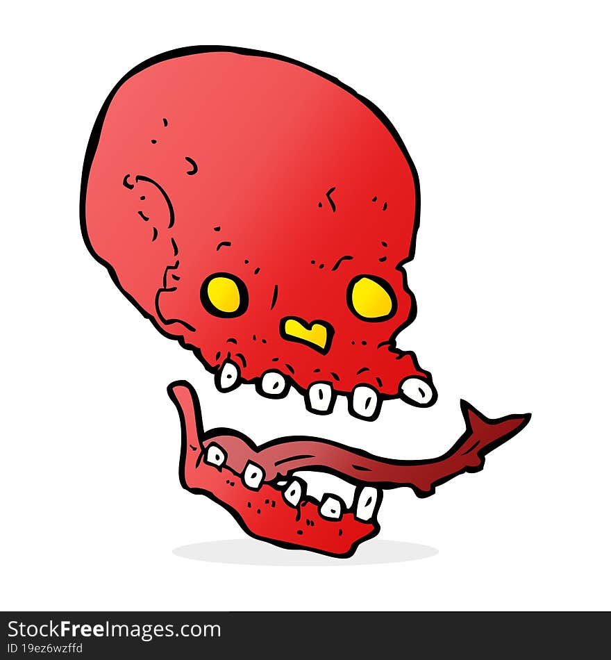 cartoon spooky skull