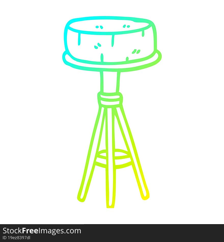 cold gradient line drawing cartoon breakfast stool