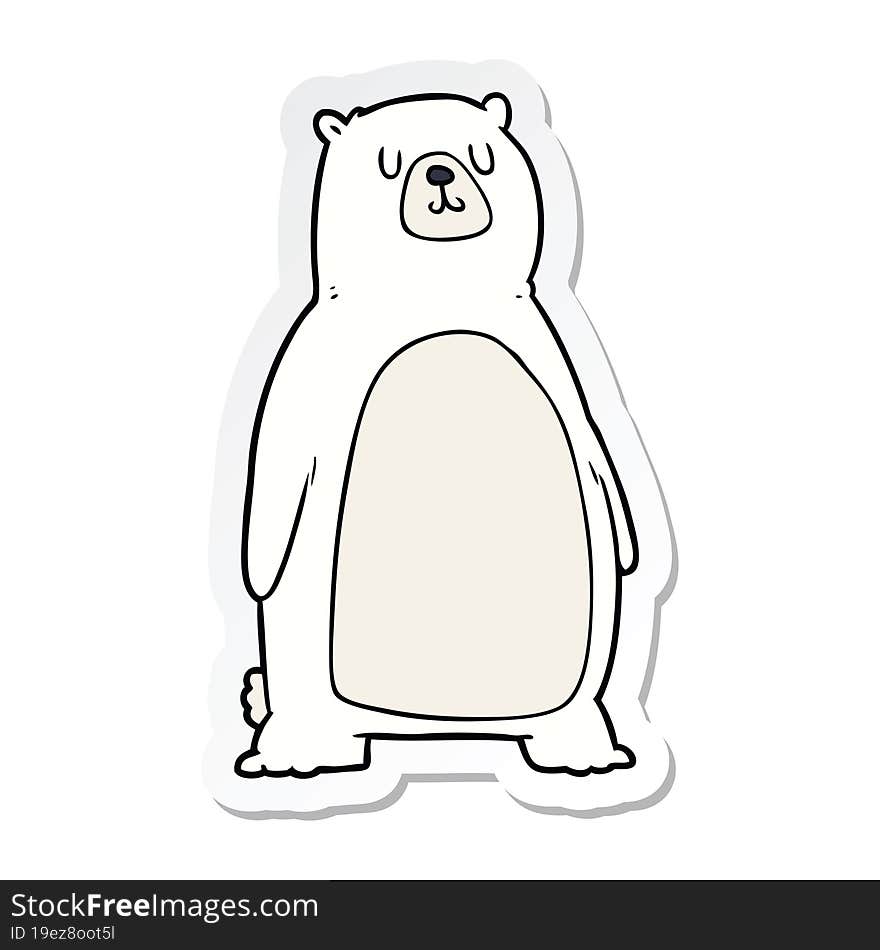 sticker of a cartoon polar bear