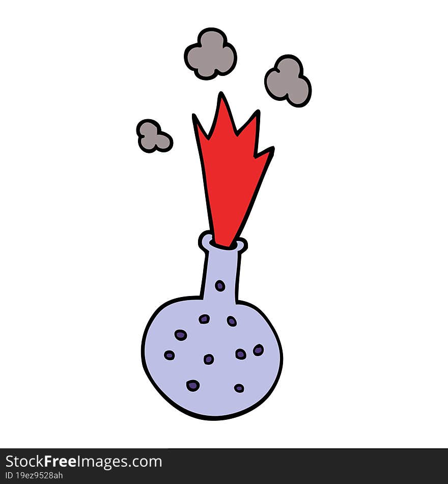 cartoon doodle chemical reaction