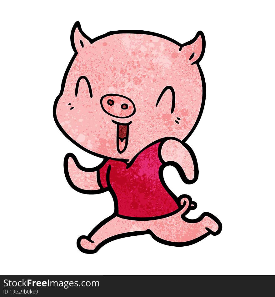 happy cartoon pig. happy cartoon pig