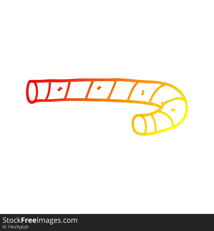 warm gradient line drawing cartoon candy cane