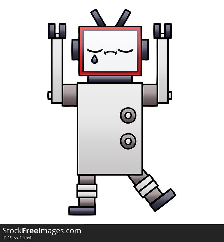 Gradient Shaded Cartoon Robot