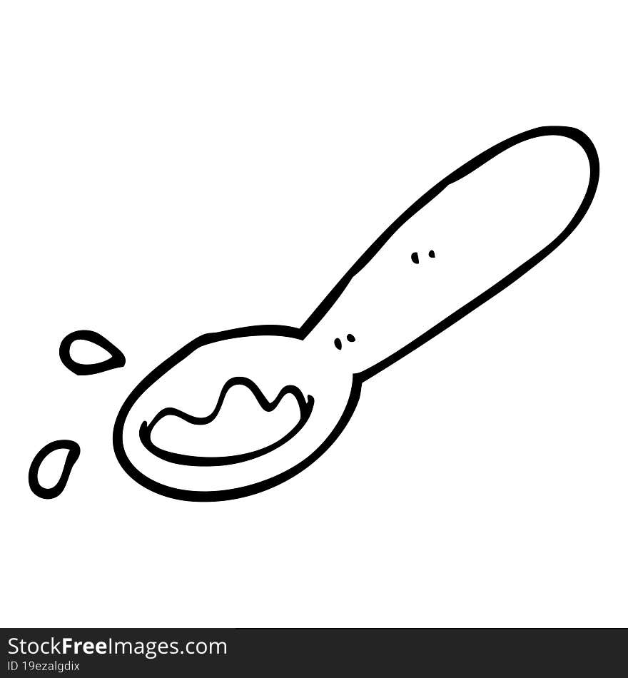 line drawing cartoon ladle of food