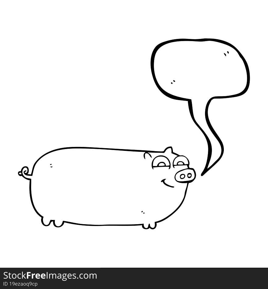 speech bubble cartoon pig