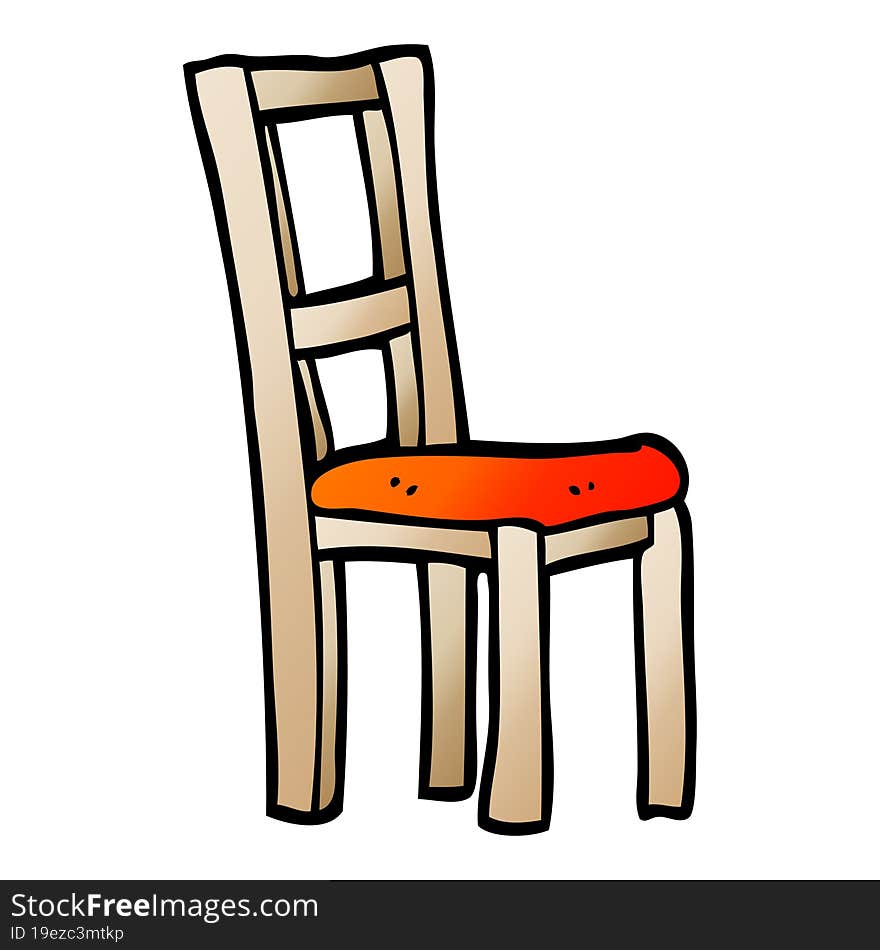 vector gradient illustration cartoon wooden chair