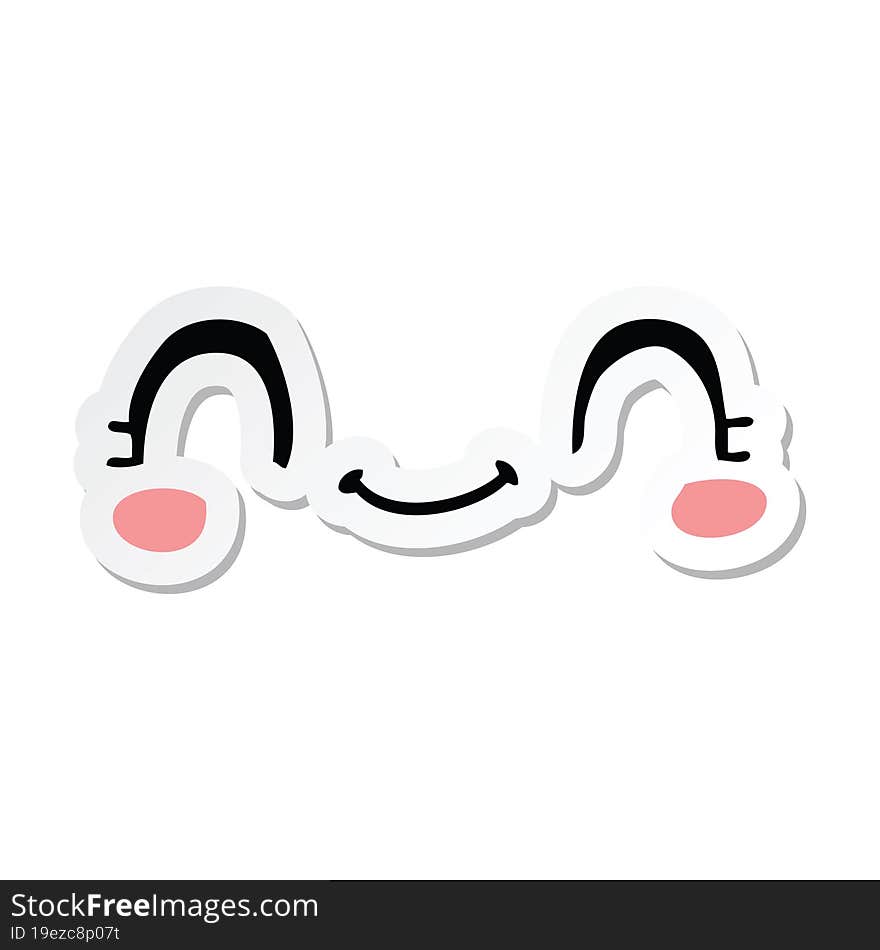 Sticker Of A Cute Cartoon Face