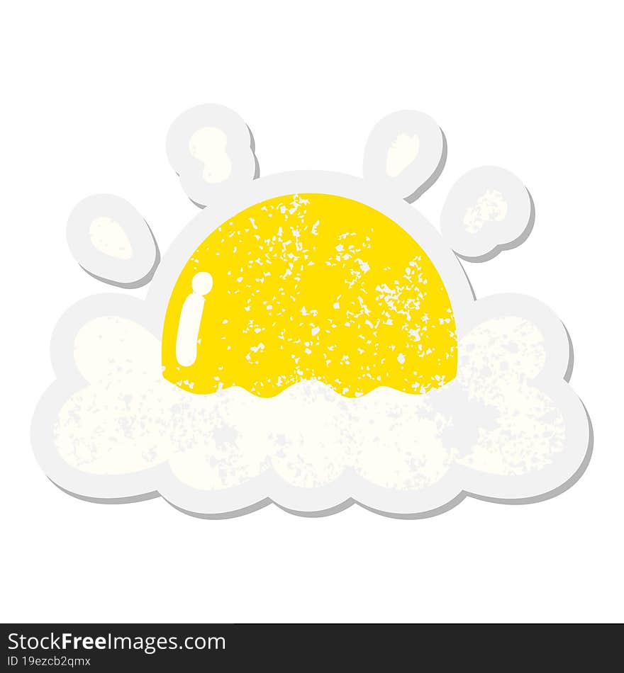 Fried Egg Grunge Sticker