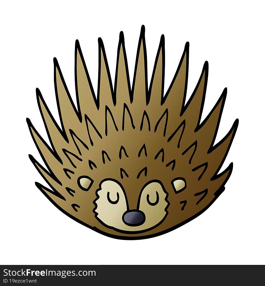 cartoon doodle spiky hedgehog