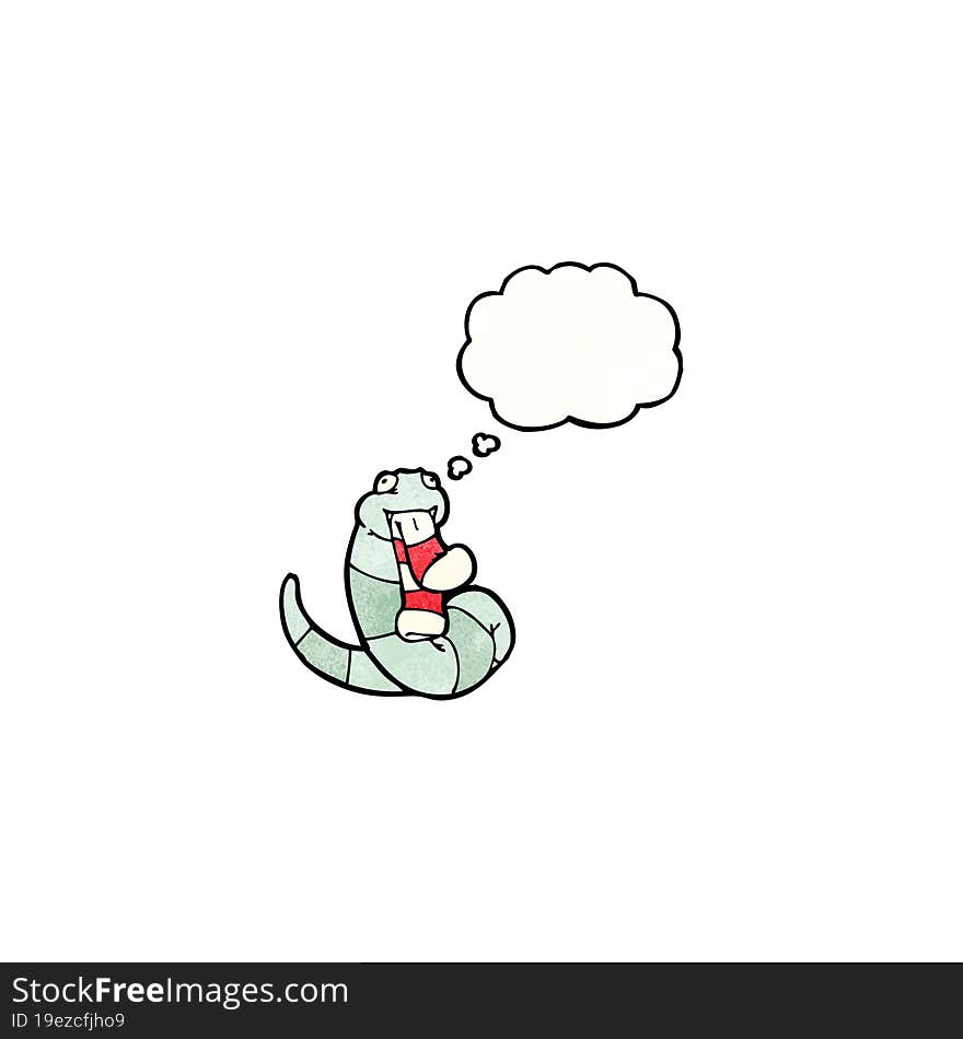 Cartoon Snake With Thought Bubble