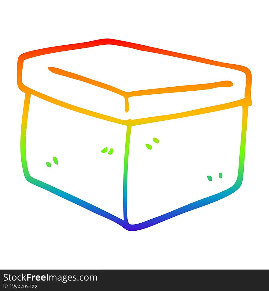 rainbow gradient line drawing cartoon office filing box