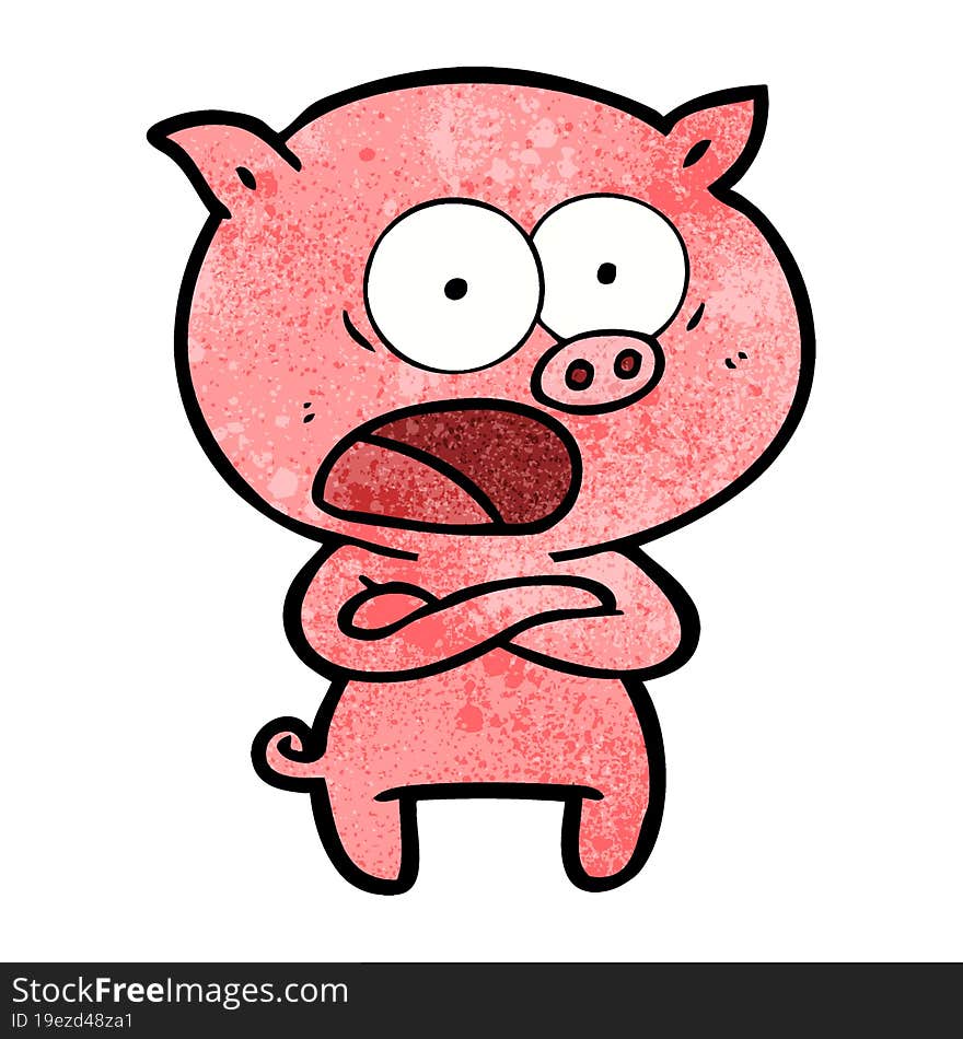 cartoon pig shouting. cartoon pig shouting