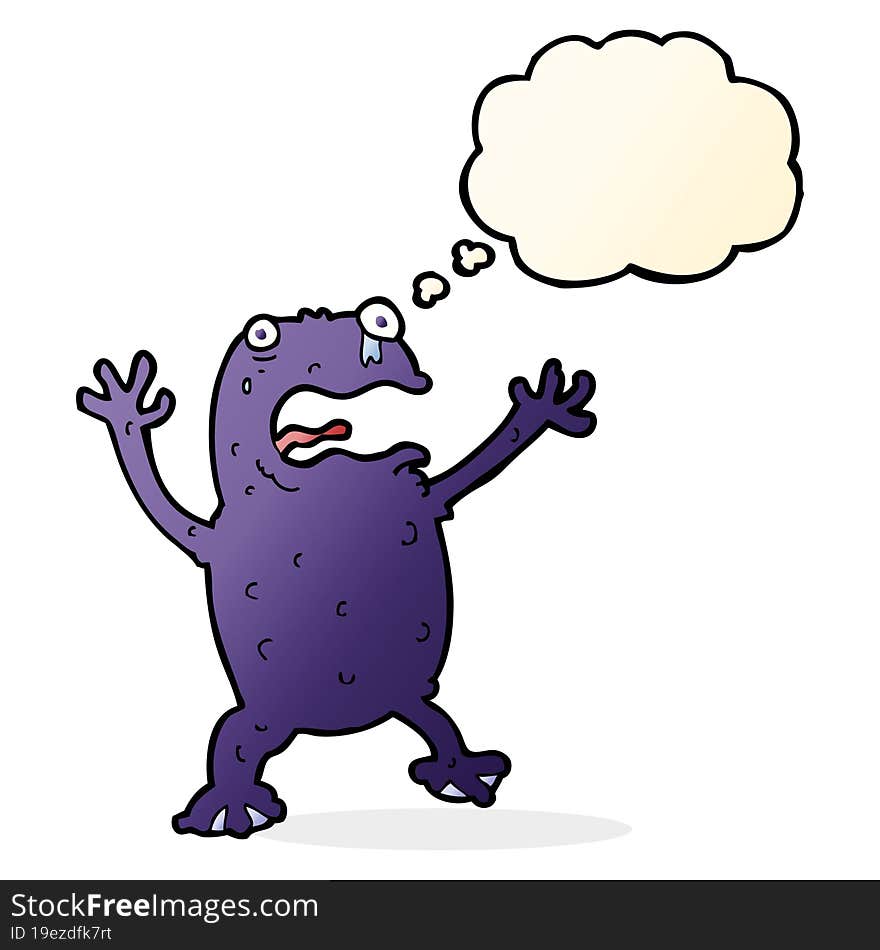 cartoon poisonous frog with thought bubble