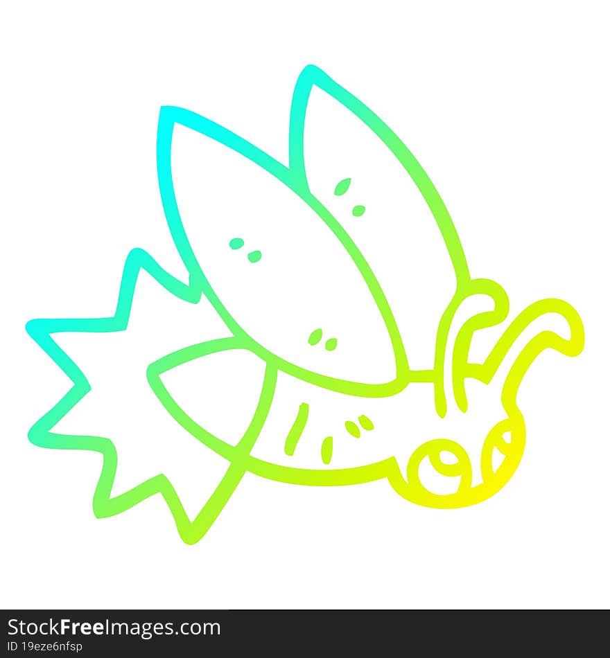 cold gradient line drawing cartoon firefly