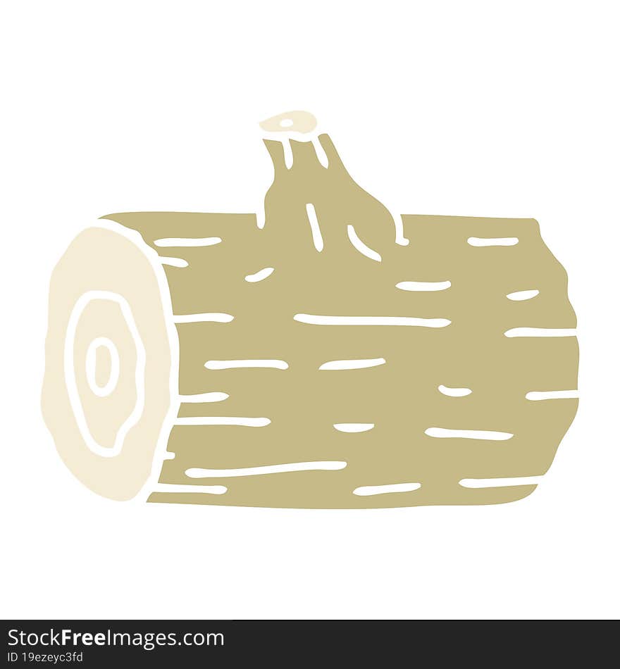 quirky hand drawn cartoon wooden log