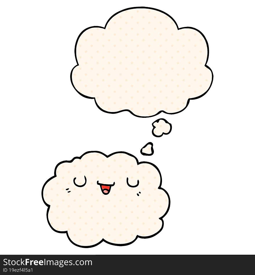 Cartoon Cloud And Thought Bubble In Comic Book Style