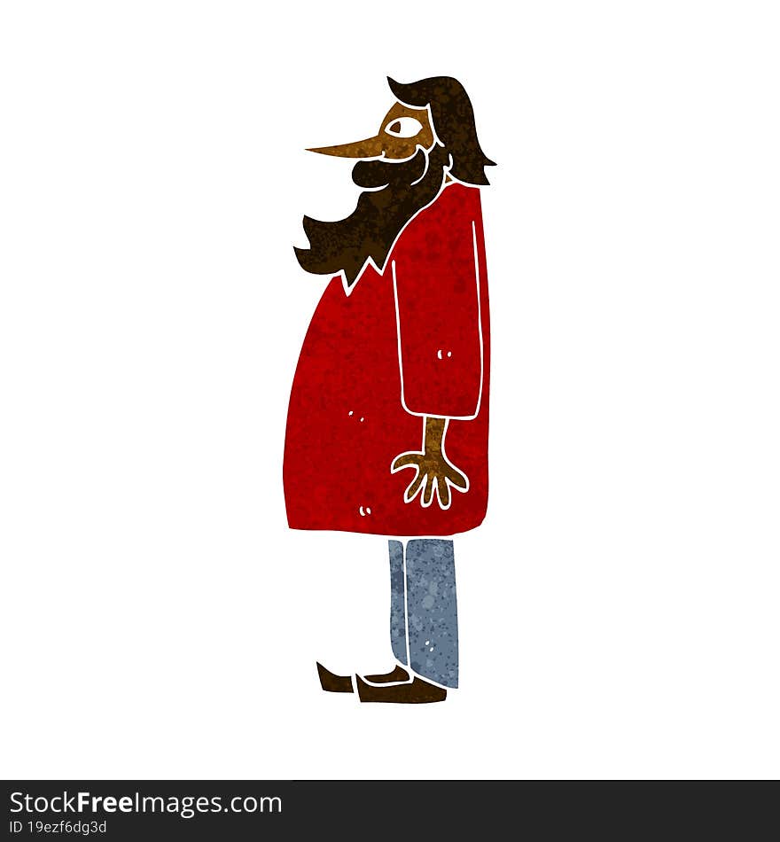 cartoon bearded old man